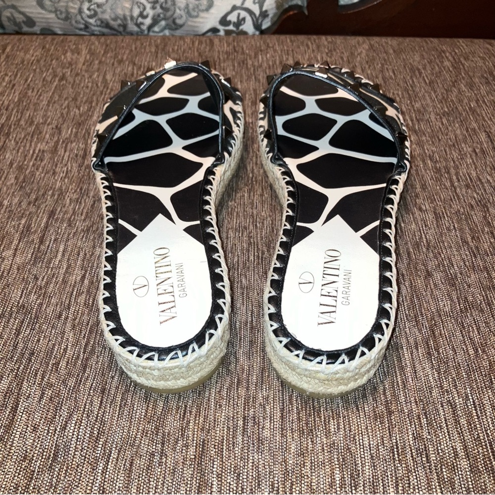VALENTINO GARAVANI Rockstud Slides 1966 Giraffe ESPADRILLE - Sz 9 (EU 39) Italy - Picture 8 of 16